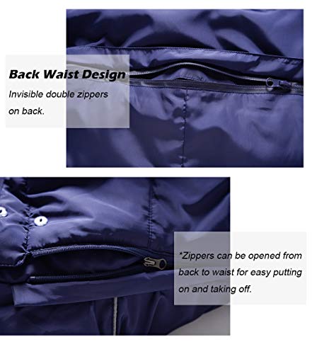 Traje de Nieve para Niños Niñas, Pluma Mono con Capucha Impermeable Chaqueta Manga Larga Abrigo de Invierno Ropa de Esquí 4-5 Años