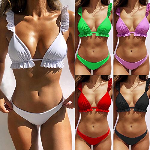 Trajes de Baño Bikini Las Mujeres Volantes Lindo Bikini Traje de Baño de Dos Piezas Bathing Suit