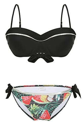 Trajes de Baño Mujer Push-up Bikini Sets Talla Grande Ropa de Baño de Dos Piezas Estampado Floral