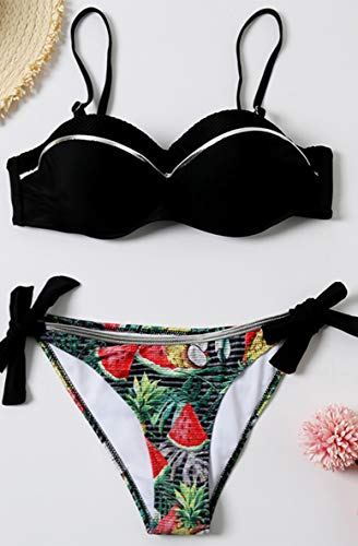 Trajes de Baño Mujer Push-up Bikini Sets Talla Grande Ropa de Baño de Dos Piezas Estampado Floral