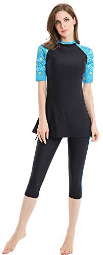 Trajes De Baño Musulmanes Damas Burkini Manga Manga Corta Ropa De Play Modest Muslim Swimwear (N3, Int'l M)