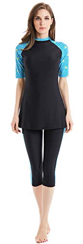 Trajes De Baño Musulmanes Damas Burkini Manga Manga Corta Ropa De Play Modest Muslim Swimwear (N3, Int'l M)