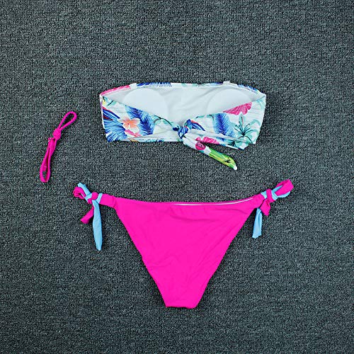 Trajes de Baño para Mujer Verano Dos Piezas Sexy PAOLIAN Bikinis Mujer Brasileña Push Up Tankinis con Relleno Bañadores Bandeau Palabra de Honor Mujer Natación Playa Estampadas Flores