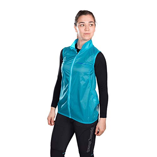 Trangoworld Azara Chaleco, Mujer, Azul Turquesa/Azul Oscuro, XS