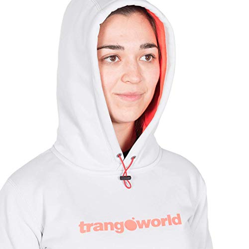 Trangoworld Poppi Sudadera, Mujer, Gris Claro/Fluor Coral, L