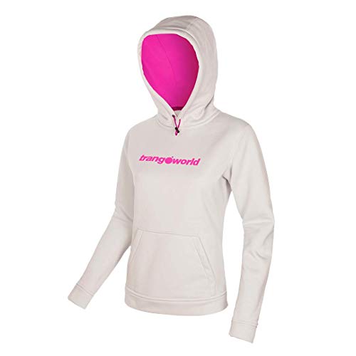 Trangoworld Poppi Sudadera, Mujer, Gris Claro/Fluor Coral, L