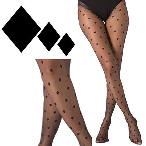 Trendcool Medias Mujer. Medias Estampadas con Dibujos. Leotardos Mujer. Pantimedias IrrompiblesMedias Sexy Mujer Lenceria. Rombos (M1, S/M)