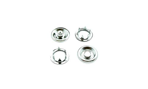 Trimming Shop Latón Snap Poppers Cierres Clavija Anillo Prensa Clavos Para Bodys, Baberos, Niños Ropa, a Medida Ropa O Bricolaje Proyectos - Plateado Chasquear Poppers (100pcs), 11mm