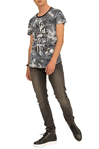 trueprodigy Casual Hombre Marca Camiseta con impresión Estampada Ropa Retro Vintage Rock Vestir Moda Cuello Redondo Manga Corta Slim fit Designer Fashion t-Shirt, Colores:Darknavy, Tamaño:XL