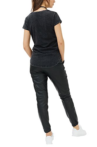 trueprodigy Casual Mujer Marca Camiseta con impresión Estampada Ropa Retro Vintage Rock Vestir Moda Cuello Redondo Manga Corta Slim Fit Designer Fashion T-Shirt, Colores:Black, Tamaño:S