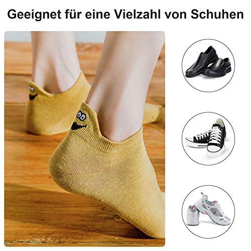 TTSkying Calcetines de algodón para mujer, diseño de caricatura bordada, divertidos calcetines cortos para mujer