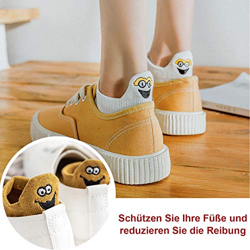 TTSkying Calcetines de algodón para mujer, diseño de caricatura bordada, divertidos calcetines cortos para mujer