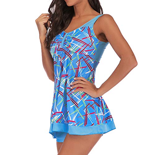 TUDUZ Bikini De Dos Piezas Trajes De Baño Tallas Grandes Tankini Traje De Baño Ropa De Playa (Azul.d, XXXL)