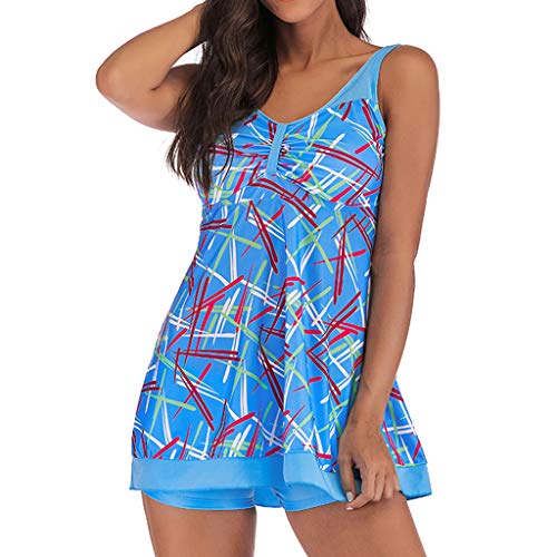 TUDUZ Bikini De Dos Piezas Trajes De Baño Tallas Grandes Tankini Traje De Baño Ropa De Playa (Azul.d, XXXL)