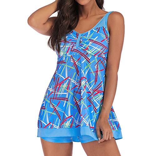 TUDUZ Bikini De Dos Piezas Trajes De Baño Tallas Grandes Tankini Traje De Baño Ropa De Playa (Azul.d, XXXL)