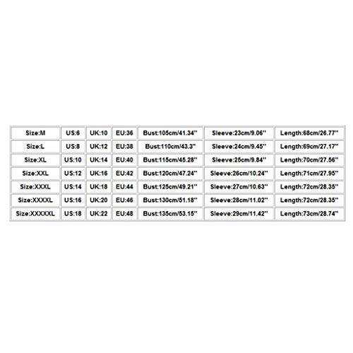 TUDUZ Blusas Mujer Manga Corta Verano Camisas O-Cuello Botón Tops Talla Extra M-5XL (Azul.a, L)