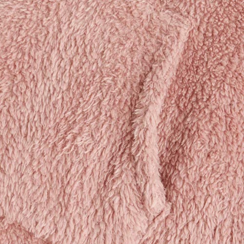 TUDUZ Sudadera con Capucha Mujer Jersey Acrílico Lana Gato Pijama Hoodie Botón Abrigo Cálido Talla Extra S-5XL (RosadoA, L)
