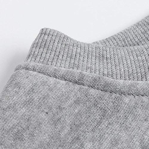 TUDUZ Sudaderas Sin Capucha Mujer Manga Larga Tops Estampado De Gato Camisas (Gris, M)
