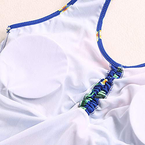TUDUZ Tankinis Mujer Trajes De Baño De Una Pieza Vestido De Talla Grande Vestido De Baño (Azul, XXXXXXL)