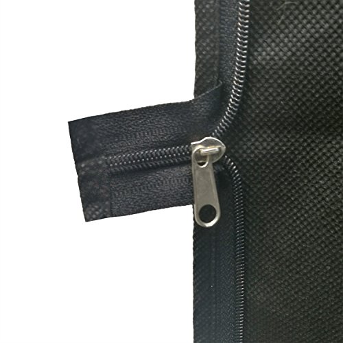 TUKA Transpirable Funda de Ropa, 180 cm x 65 cm Bolsa de Ropa Protector para Vestidos de Novia o de Fiesta, Trajes, Abrigos. 2 Accesorios Bolsillos, Bolsa portatrajes, Negro, TKB1001 Black