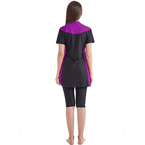 Tumon Bay Traje de baño modesto para mujer, 2 piezas, traje de baño musulmán, Burkini Surf Morado Morado ( 38-40