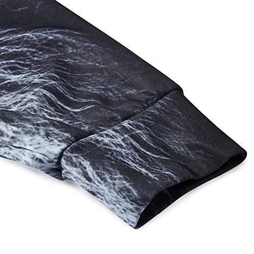 TUONROAD Hoodie Hombre Funny León 3D Impreso Negro Sudaderas con Capucha Ligero Unisex Sweatshirt Confortable Pullover Colorido Manga Larga Sweater Hoody con Bolsillos Cordón S-M