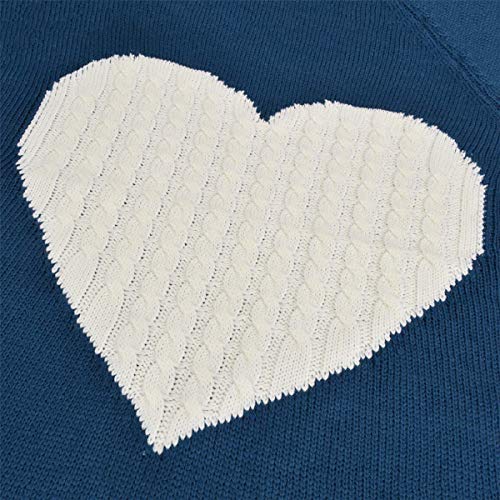 Tuopuda Básico Jerséis Mujer Sudaderas Casual sólido Largo Manga Jersey Amor suéter Suelto Jersey Tops Punto Suéter de Moda O-Cuello Otoño Invierno Oversize Jerseys Blusas Abrigo Tops