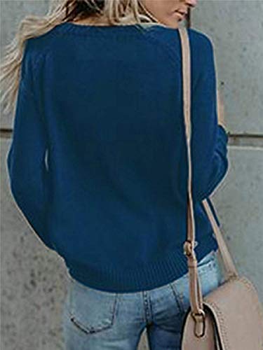 Tuopuda Básico Jerséis Mujer Sudaderas Casual sólido Largo Manga Jersey Amor suéter Suelto Jersey Tops Punto Suéter de Moda O-Cuello Otoño Invierno Oversize Jerseys Blusas Abrigo Tops