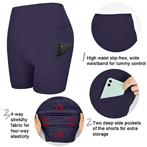 Tuopuda Cortas Leggins Mujer Pantalones Deportivas Cintura Alta Pantalones con Bolsillo del teléfono para Running Training Fitness Yoga y Pilates