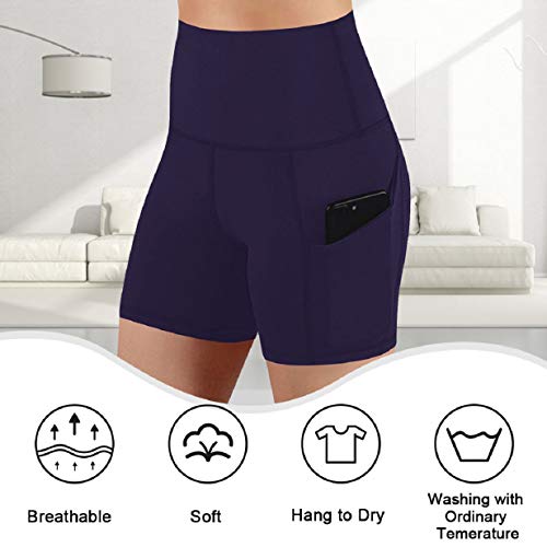 Tuopuda Cortas Leggins Mujer Pantalones Deportivas Cintura Alta Pantalones con Bolsillo del teléfono para Running Training Fitness Yoga y Pilates