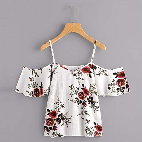 Tuopuda Crop Tops Mujer Verano Camisetas sin Mangas Halter Top Chaleco Camiseta (ES 42=Busto 98cm（Talla L）, E)