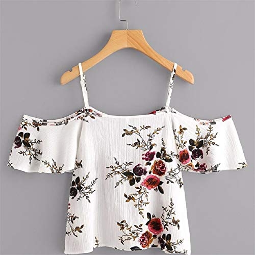 Tuopuda Crop Tops Mujer Verano Camisetas sin Mangas Halter Top Chaleco Camiseta (ES 42=Busto 98cm（Talla L）, E)