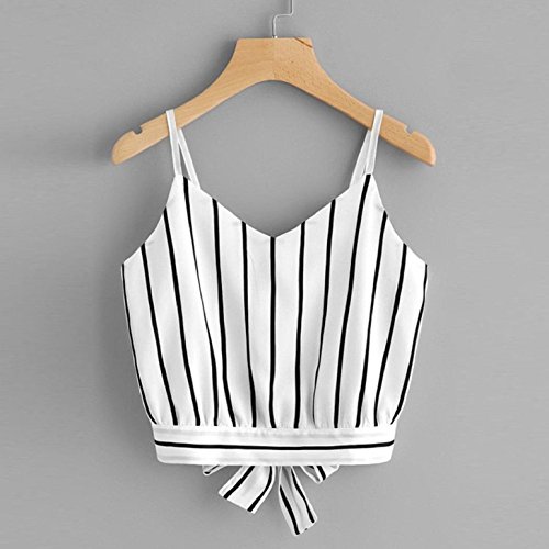Tuopuda Crop Tops Mujer Verano Camisetas sin Mangas Halter Top Chaleco Camiseta (XL, Blanco)