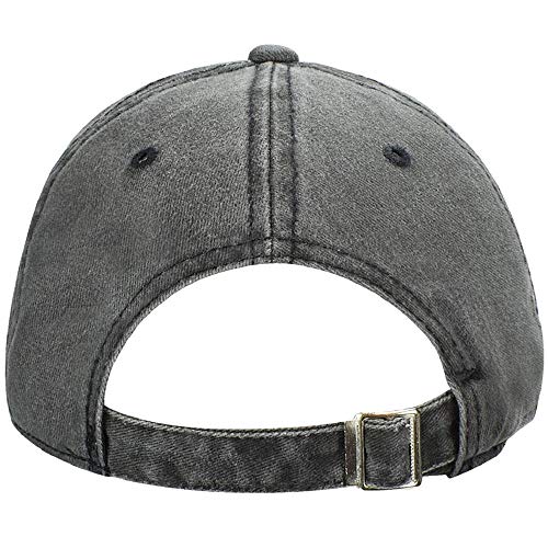 Tuopuda Gorra de Béisbol Classic Unisex Ajustable Washed Teñido Gorras de Béisbol de Algodón Sombrero de Deportes al Aire Libre (Negro)
