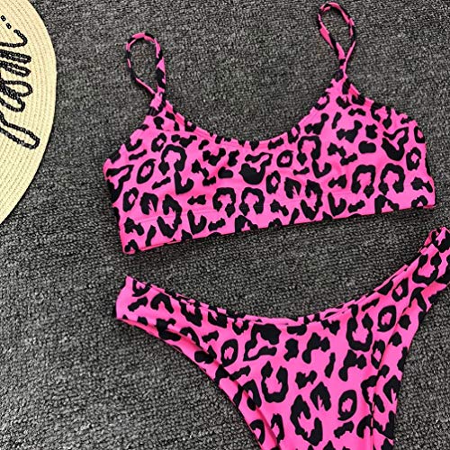 Tuopuda Mujeres Conjunto de Bikini Push-up con Estampado de Serpiente de Leopardo Sexy Trajes de Baño de Micro Tanga con Parte Inferior Triangular de Cintura Alta de Dos Piezas
