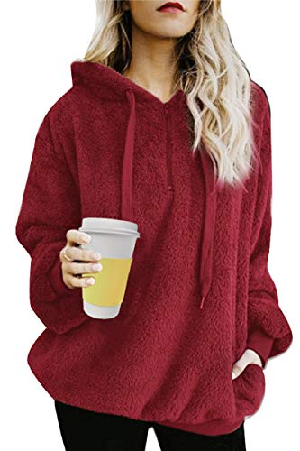 Tuopuda Sudadera con Capucha para Mujer Sudadera Caliente y Esponjoso Tops Abrigo Mujer Otoño-Invierno Talla Grande Hoodie Sudadera Mujer Cremallera De Manga Larga Moda Sudadera Tops Calle