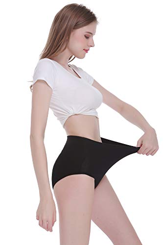 TUUHAW Braguita de Talle Alto Algodón para Mujer Pack de 5 Culotte Bragas de Cintura Alta Cómodo Talla Multicolor-1 2XL