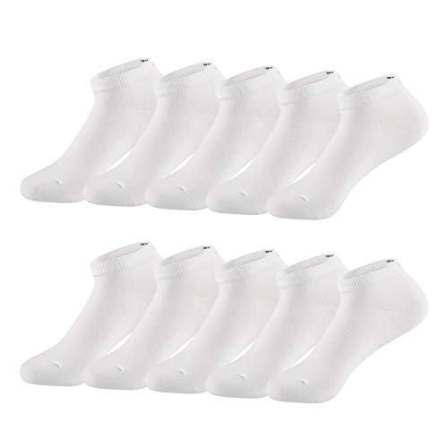 TUUHAW Calcetines de Deporte Low Cut Pro Para Hombre Mujer y niño 10 Pares Calcetines Cortos Tobilleros Deportivos Zapatilla Transpirable(Blanco4346)