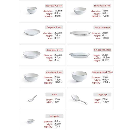 TWDYC Conjunto de Juegos de vajilla de cerámica, Conjunto de vajillas para el hogar, 9 Piezas de Placas de Placas, Servicio para 4, Adecuado para cenar o almuerzos (Color : C)