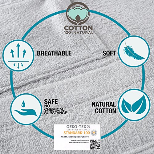 Twinzen Bata Mujer, Albornoz de baño (XL, Gris Oscuro) - Oeko Tex, No Producto Químico - Albornoz de Algodón con Capucha, 2 Bolsillos, Cinturón para Mujer - Bata Baño Suave, Absorbente y Cómoda