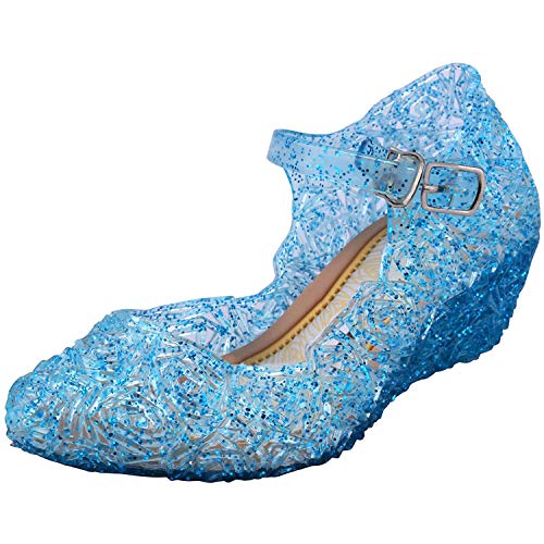 Tyidalin Niña Bailarina Zapatos de Tacón Disfraz de Princesa Zapatilla de Ballet para 3 a 12 Años Azul EU29