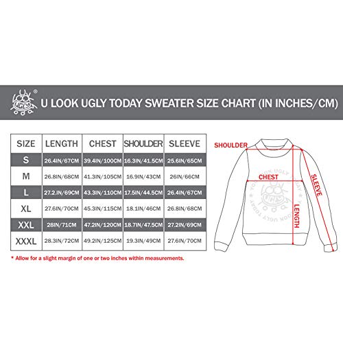 U LOOK UGLY TODAY Jersey de Navidad para hombre con luz LED, divertido suéter de punto para Navidad, con lámpara LED, diseño navideño Santa Shine. XXL