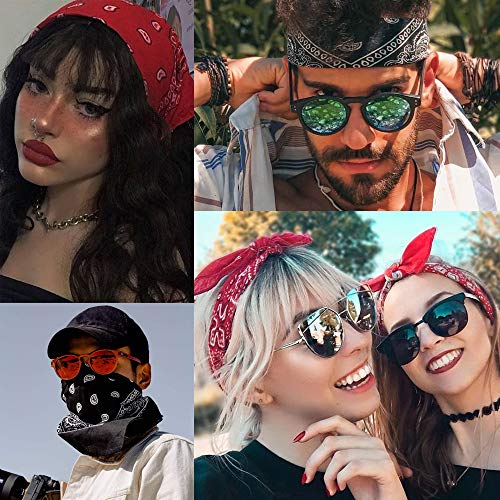 UBERMing Pañuelo para la cabeza para hombre y mujer, 100 % algodón, 6 unidades, con estampado de cachemira original y cachemira, 54 x 54 cm, pañuelo para la cabeza, bufanda, pañuelo cuadrado