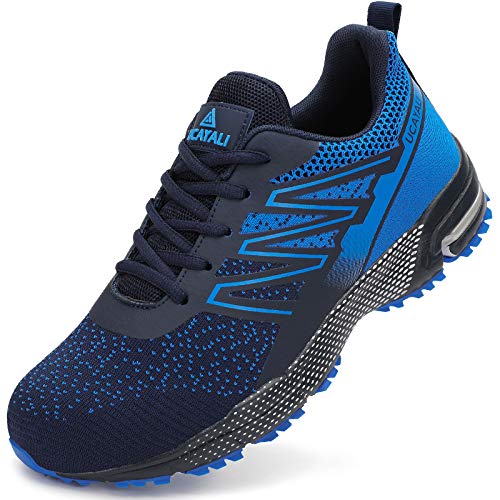UCAYALI Zapatos Seguridad Hombre Calzado de Trabajo Mujer Zapatos de Protección Antideslizante Anti Pinchazo Zapatos de Industria y Construcción Azul B Gr.42