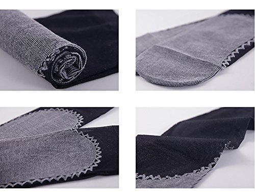 Ueither 12 pares de mujeres sedoso antideslizante de algodón único escarpado tobillo alta medias calcetería calcetines Dedo del pie reforzado (12 Pares Negro)