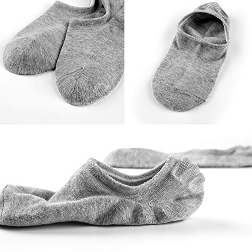 Ueither 3 o 6 Pares Calcetines Invisibles Mujer De Algodón Calcetines Cortos Elástco Con Silicona Antideslizante (36-43, Color 4)