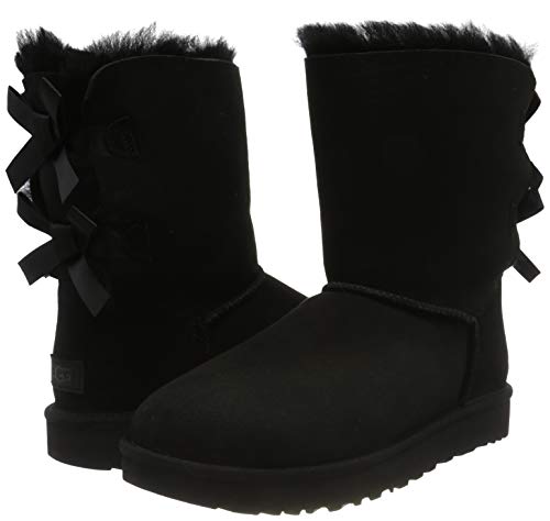 UGG Female Bailey Bow II Classic Boot, Black, 39 EU