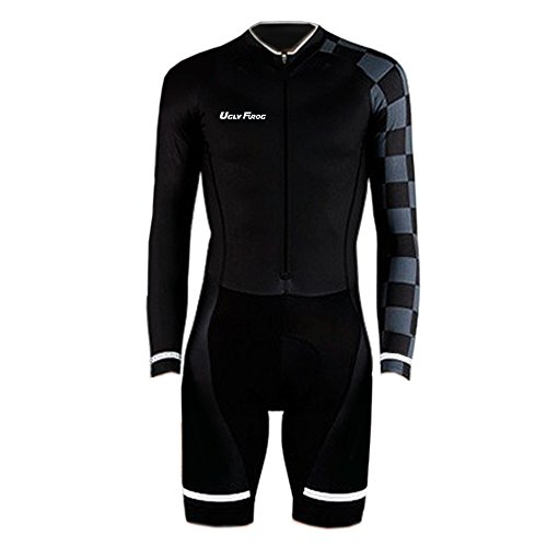Uglyfrog 2018-2019 Hombres Monos Manga Corto/Larga del Verano Transpirable Ciclismo Skinsuit Sets con Gel Pad Exterior Sportswear Triatlón Ropa Bodies Triatlón Clothes-Siamés