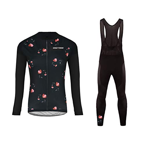 Uglyfrog Bike Wear Maillot de Ciclismo/Mujer Mangas Largas Bodies Ropa para Bicicleta 3D Cojín Conjunto Bici de Montaña Chaqueta+Pantalones Culote de Ciclista Largo Transpirable para Otoño, XS-6XL