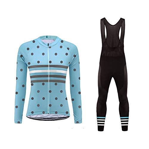 Uglyfrog Invierno Mujer Ropa Ciclismo Maillot Mangas Largas Camiseta de Ciclistas + Babero Pantalones de Bicicletas Cuerpos Ropa Profesional para MTB Bicicleta Roda Felpa Térmica RTWS01